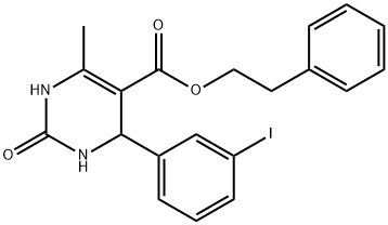 2-phenylethyl 4-(3-iodophenyl)-6-methyl-2-oxo-1,2,3,4-tetrahydropyrimidine-5-carboxylate Struktur