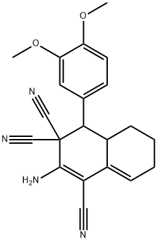 2-amino-4-(3,4-dimethoxyphenyl)-4a,5,6,7-tetrahydronaphthalene-1,3,3(4H)-tricarbonitrile Struktur