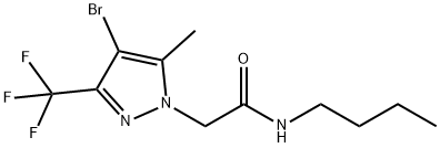 2-[4-bromo-5-methyl-3-(trifluoromethyl)-1H-pyrazol-1-yl]-N-butylacetamide Struktur