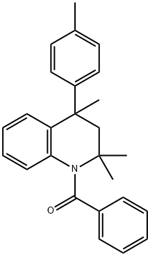 1-benzoyl-2,2,4-trimethyl-4-(4-methylphenyl)-1,2,3,4-tetrahydroquinoline Struktur