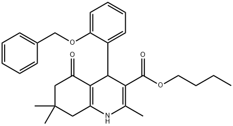 butyl 4-[2-(benzyloxy)phenyl]-2,7,7-trimethyl-5-oxo-1,4,5,6,7,8-hexahydro-3-quinolinecarboxylate Struktur