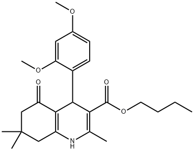 butyl 4-(2,4-dimethoxyphenyl)-2,7,7-trimethyl-5-oxo-1,4,5,6,7,8-hexahydro-3-quinolinecarboxylate Struktur