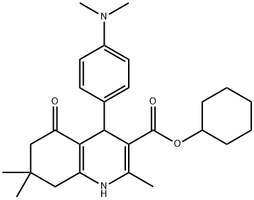 cyclohexyl 4-[4-(dimethylamino)phenyl]-2,7,7-trimethyl-5-oxo-1,4,5,6,7,8-hexahydro-3-quinolinecarboxylate Struktur