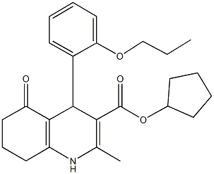 cyclopentyl 2-methyl-5-oxo-4-[2-(propyloxy)phenyl]-1,4,5,6,7,8-hexahydroquinoline-3-carboxylate Struktur