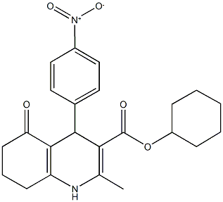 cyclohexyl 4-{4-nitrophenyl}-2-methyl-5-oxo-1,4,5,6,7,8-hexahydroquinoline-3-carboxylate Struktur