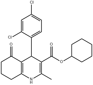 cyclohexyl 4-(2,4-dichlorophenyl)-2-methyl-5-oxo-1,4,5,6,7,8-hexahydroquinoline-3-carboxylate Struktur