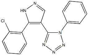 5-[5-(2-chlorophenyl)-1H-pyrazol-4-yl]-1-phenyl-1H-tetraazole Struktur