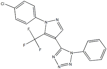 5-[1-(4-chlorophenyl)-5-(trifluoromethyl)-1H-pyrazol-4-yl]-1-phenyl-1H-tetraazole Struktur