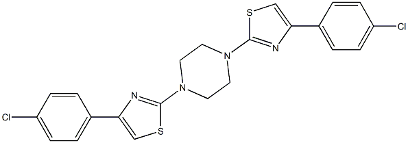 1,4-bis[4-(4-chlorophenyl)-1,3-thiazol-2-yl]piperazine Struktur