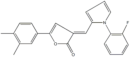 5-(3,4-dimethylphenyl)-3-{[1-(2-fluorophenyl)-1H-pyrrol-2-yl]methylene}-2(3H)-furanone Struktur