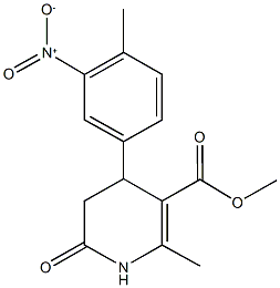 methyl 4-{3-nitro-4-methylphenyl}-2-methyl-6-oxo-1,4,5,6-tetrahydro-3-pyridinecarboxylate Struktur