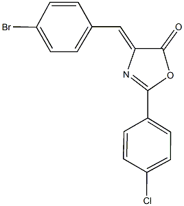 4-(4-bromobenzylidene)-2-(4-chlorophenyl)-1,3-oxazol-5(4H)-one Struktur