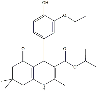 1-methylethyl 4-[3-(ethyloxy)-4-hydroxyphenyl]-2,7,7-trimethyl-5-oxo-1,4,5,6,7,8-hexahydroquinoline-3-carboxylate Struktur