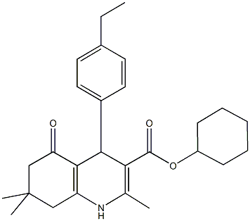 cyclohexyl 4-(4-ethylphenyl)-2,7,7-trimethyl-5-oxo-1,4,5,6,7,8-hexahydro-3-quinolinecarboxylate Struktur