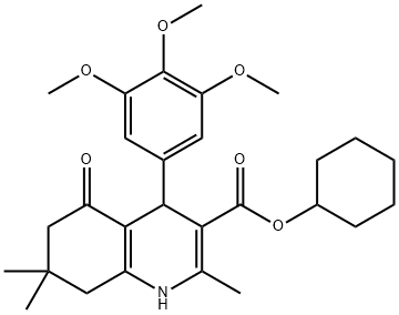 cyclohexyl 2,7,7-trimethyl-5-oxo-4-[3,4,5-tris(methyloxy)phenyl]-1,4,5,6,7,8-hexahydroquinoline-3-carboxylate Struktur