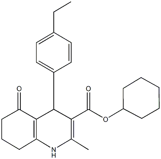 cyclohexyl 4-(4-ethylphenyl)-2-methyl-5-oxo-1,4,5,6,7,8-hexahydroquinoline-3-carboxylate Struktur