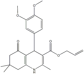 prop-2-enyl 4-[3,4-bis(methyloxy)phenyl]-2,7,7-trimethyl-5-oxo-1,4,5,6,7,8-hexahydroquinoline-3-carboxylate Struktur