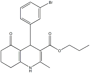 propyl 4-(3-bromophenyl)-2-methyl-5-oxo-1,4,5,6,7,8-hexahydroquinoline-3-carboxylate Struktur