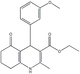 ethyl 4-(3-methoxyphenyl)-2-methyl-5-oxo-1,4,5,6,7,8-hexahydro-3-quinolinecarboxylate Struktur