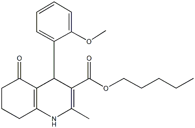 pentyl 2-methyl-4-[2-(methyloxy)phenyl]-5-oxo-1,4,5,6,7,8-hexahydroquinoline-3-carboxylate Struktur