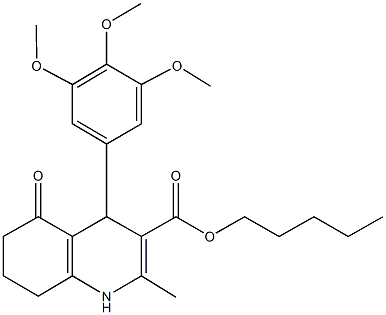 pentyl 2-methyl-5-oxo-4-[3,4,5-tris(methyloxy)phenyl]-1,4,5,6,7,8-hexahydroquinoline-3-carboxylate Struktur