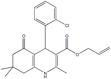 prop-2-enyl 4-(2-chlorophenyl)-2,7,7-trimethyl-5-oxo-1,4,5,6,7,8-hexahydroquinoline-3-carboxylate Struktur