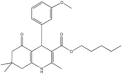 pentyl 2,7,7-trimethyl-4-[3-(methyloxy)phenyl]-5-oxo-1,4,5,6,7,8-hexahydroquinoline-3-carboxylate Struktur