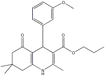 propyl 2,7,7-trimethyl-4-[3-(methyloxy)phenyl]-5-oxo-1,4,5,6,7,8-hexahydroquinoline-3-carboxylate Struktur