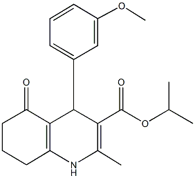 1-methylethyl 2-methyl-4-[3-(methyloxy)phenyl]-5-oxo-1,4,5,6,7,8-hexahydroquinoline-3-carboxylate Struktur