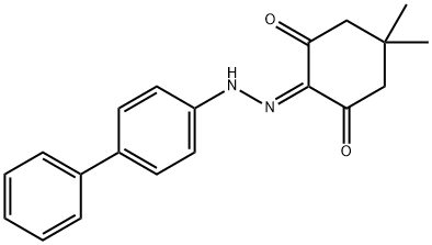 5,5-dimethyl-1,2,3-cyclohexanetrione 2-([1,1'-biphenyl]-4-ylhydrazone) Struktur