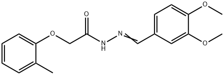 N'-(3,4-dimethoxybenzylidene)-2-(2-methylphenoxy)acetohydrazide Struktur