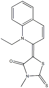 5-(1-ethyl-2(1H)-quinolinylidene)-3-methyl-2-thioxo-1,3-thiazolidin-4-one Struktur