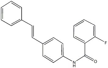 2-fluoro-N-[4-(2-phenylvinyl)phenyl]benzamide Struktur