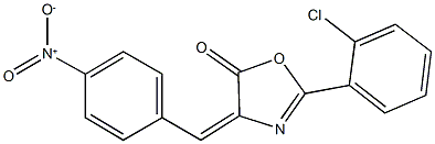 2-(2-chlorophenyl)-4-{4-nitrobenzylidene}-1,3-oxazol-5(4H)-one Struktur