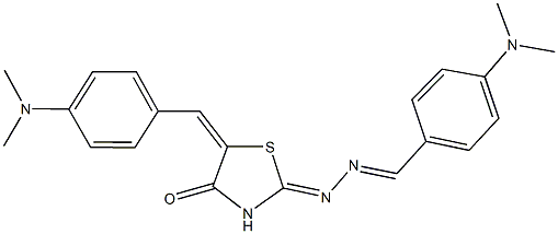 4-(dimethylamino)benzaldehyde {5-[4-(dimethylamino)benzylidene]-4-oxo-1,3-thiazolidin-2-ylidene}hydrazone Struktur