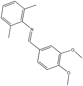 N-(3,4-dimethoxybenzylidene)-N-(2,6-dimethylphenyl)amine Struktur