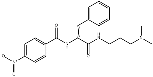 N-[1-({[3-(dimethylamino)propyl]amino}carbonyl)-2-phenylvinyl]-4-nitrobenzamide Struktur