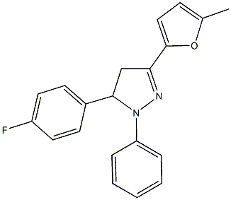 5-(4-fluorophenyl)-3-(5-methyl-2-furyl)-1-phenyl-4,5-dihydro-1H-pyrazole Struktur