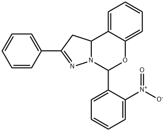 5-{2-nitrophenyl}-2-phenyl-1,10b-dihydropyrazolo[1,5-c][1,3]benzoxazine Struktur