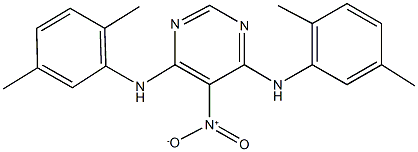 4,6-bis(2,5-dimethylanilino)-5-nitropyrimidine Struktur