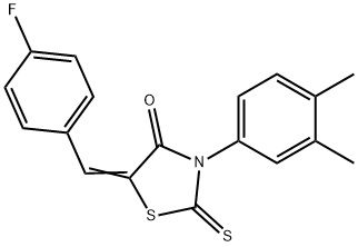 3-(3,4-dimethylphenyl)-5-(4-fluorobenzylidene)-2-thioxo-1,3-thiazolidin-4-one Struktur