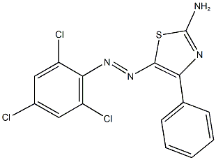 4-phenyl-5-[(2,4,6-trichlorophenyl)diazenyl]-1,3-thiazol-2-ylamine Struktur