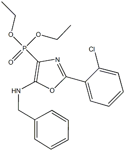 diethyl 5-(benzylamino)-2-(2-chlorophenyl)-1,3-oxazol-4-ylphosphonate Struktur