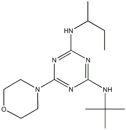 N~2~-(sec-butyl)-N~4~-(tert-butyl)-6-(4-morpholinyl)-1,3,5-triazine-2,4-diamine Struktur