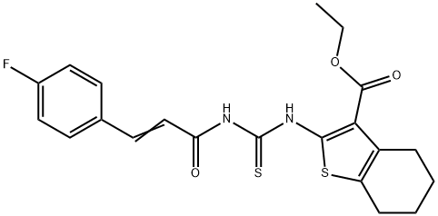 ethyl 2-[({[3-(4-fluorophenyl)acryloyl]amino}carbothioyl)amino]-4,5,6,7-tetrahydro-1-benzothiophene-3-carboxylate Struktur