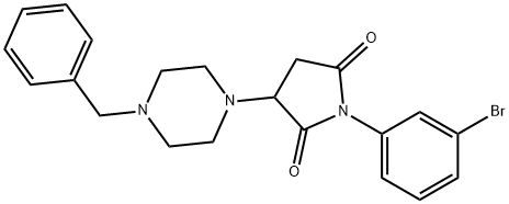 3-(4-benzyl-1-piperazinyl)-1-(3-bromophenyl)-2,5-pyrrolidinedione Struktur