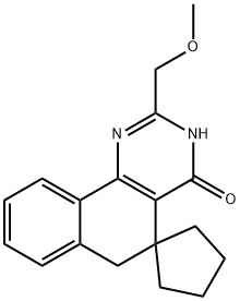 2-(methoxymethyl)-5,6-dihydrospiro(benzo[h]quinazoline-5,1'-cyclopentane)-4(3H)-one Struktur