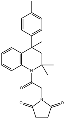 1-[2-oxo-2-(2,2,4-trimethyl-4-(4-methylphenyl)-3,4-dihydro-1(2H)-quinolinyl)ethyl]-2,5-pyrrolidinedione Struktur