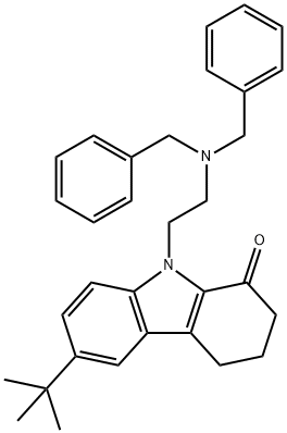 6-tert-butyl-9-[2-(dibenzylamino)ethyl]-2,3,4,9-tetrahydro-1H-carbazol-1-one Struktur