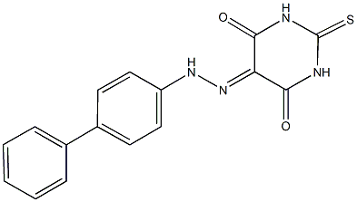 2-thioxodihydro-4,5,6(1H)-pyrimidinetrione 5-([1,1'-biphenyl]-4-ylhydrazone) Struktur